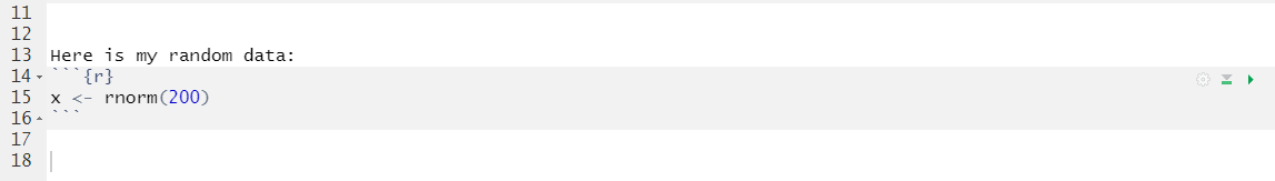 Executable R code should go within the R chunk.  Any comments or supporting text should go outside the R chunk.